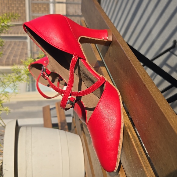 Very Fine PP201 Red 3” Cuban Heel Salsa Latin Dance Shoes 6.5 - Picture 7 of 17